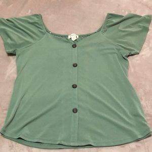 Blouse with capped sleeves